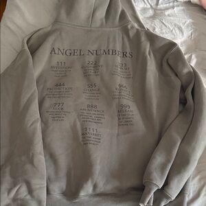 Gray Angel Numbers Hoodie-1987 brand